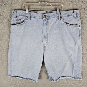 Vintage Levis 550‎ Jean Shorts Orange Tab Relaxed Fit Mens 42 Light Wash USA